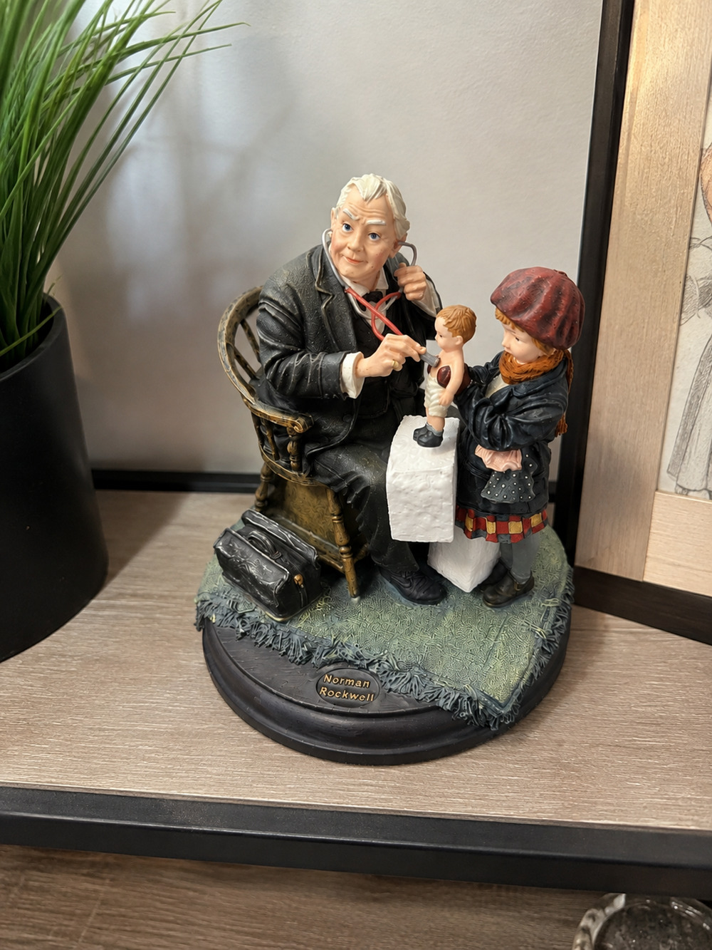 Norman Rockwell Doctor and the Doll Figurine 1998 New w/ Box Saturday Eveni